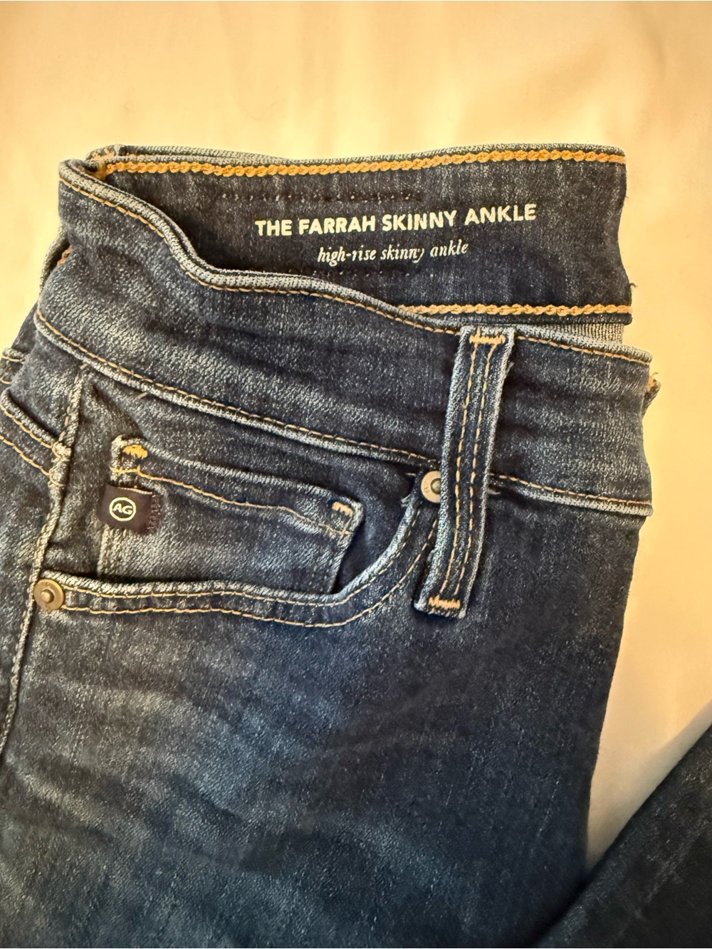 Ag Adriano Goldschmied Farrah Skinny Ankle Jeans in dark blue denim